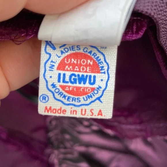 Vtg ILGWU Union Made Double-Ballon Sleeve Velvet Taffeta Prom Dress (70’s) - Picture 2 of 9